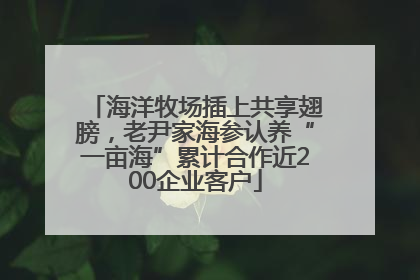 海洋牧场插上共享翅膀，老尹家海参认养“一亩海”累计合作近200企业客户
