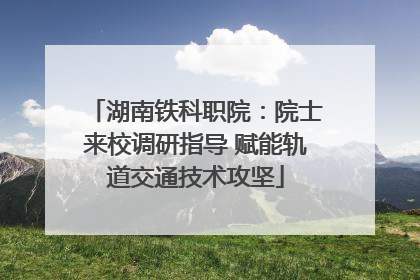 湖南铁科职院：院士来校调研指导 赋能轨道交通技术攻坚