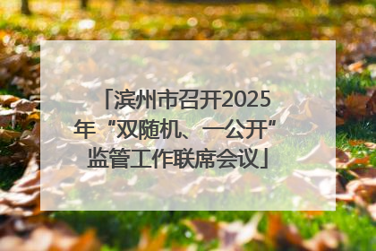 滨州市召开2025年“双随机、一公开” 监管工作联席会议
