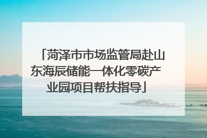 菏泽市市场监管局赴山东海辰储能一体化零碳产业园项目帮扶指导