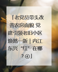 老党员带头改善农房面貌 党建引领老旧小区焕然一新｜内江东兴“红”在哪？④