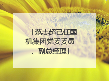 范志超已任国机集团党委委员、副总经理