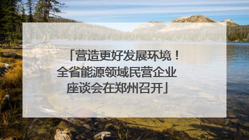 营造更好发展环境！全省能源领域民营企业座谈会在郑州召开