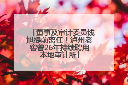 董事及审计委员钱旭提前离任！泸州老窖曾26年持续聘用本地审计所