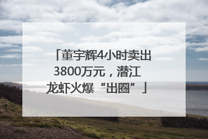 董宇辉4小时卖出3800万元，潜江龙虾火爆“出圈”