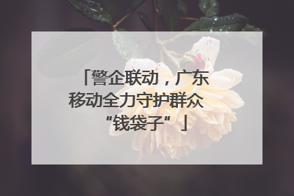 警企联动，广东移动全力守护群众“钱袋子”