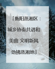 衡阳蒸湘区：城乡协奏共谱和美曲 文明新风劲拂蒸湘地