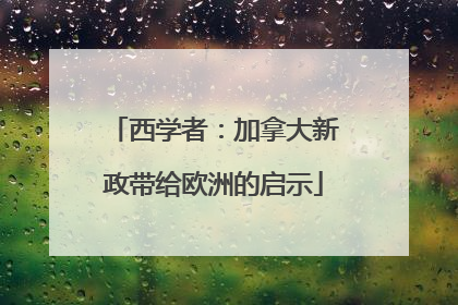 西学者：加拿大新政带给欧洲的启示