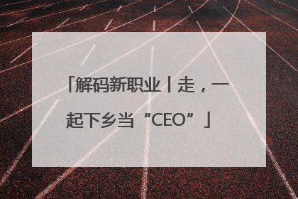 解码新职业丨走，一起下乡当“CEO”