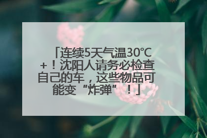 连续5天气温30℃+！沈阳人请务必检查自己的车，这些物品可能变“炸弹”！