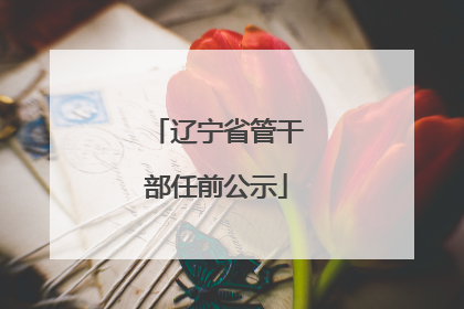 辽宁省管干部任前公示