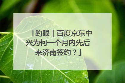 趵眼｜百度京东中兴为何一个月内先后来济南签约？