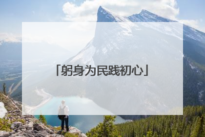 躬身为民践初心