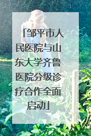 邹平市人民医院与山东大学齐鲁医院分级诊疗合作全面启动