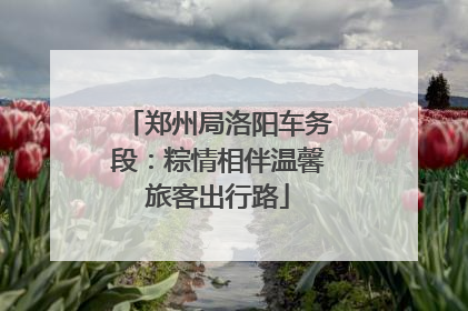 郑州局洛阳车务段：粽情相伴温馨旅客出行路
