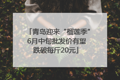 青岛迎来“榴莲季” 6月中旬批发价有望跌破每斤20元