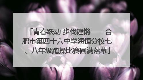 青春跃动 步伐铿锵——合肥市第四十六中学海恒分校七、八年级跑操比赛圆满落幕