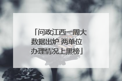 问政江西一周大数据出炉 两单位办理情况上黑榜