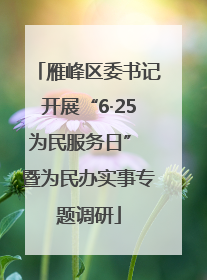雁峰区委书记开展“6·25为民服务日” 暨为民办实事专题调研