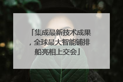 集成最新技术成果，全球最大智能铺排船亮相上交会