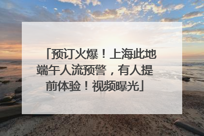 预订火爆！上海此地端午人流预警，有人提前体验！视频曝光