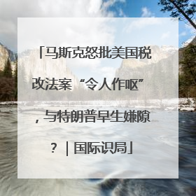 马斯克怒批美国税改法案“令人作呕”，与特朗普早生嫌隙？｜国际识局