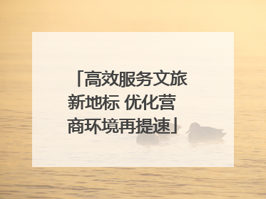 高效服务文旅新地标 优化营商环境再提速