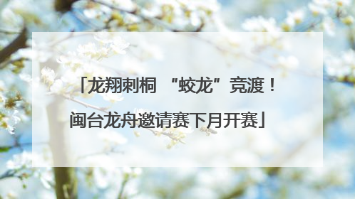 龙翔刺桐 “蛟龙”竞渡！闽台龙舟邀请赛下月开赛