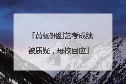 黄杨钿甜艺考成绩被质疑，母校回应