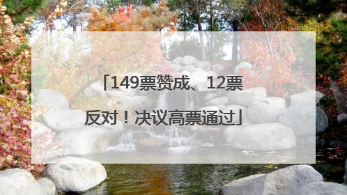149票赞成、12票反对！决议高票通过