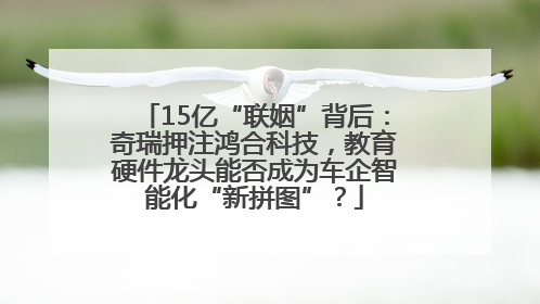 15亿“联姻”背后：奇瑞押注鸿合科技，教育硬件龙头能否成为车企智能化“新拼图”？