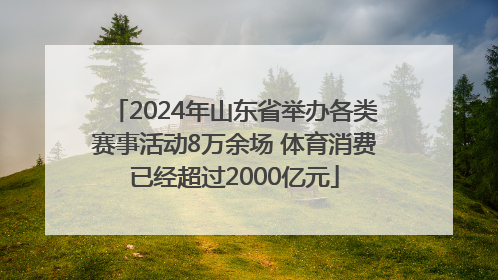 2024年山东省举办各类赛事活动8万余场 体育消费已经超过2000亿元