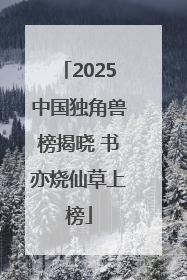 2025中国独角兽榜揭晓 书亦烧仙草上榜