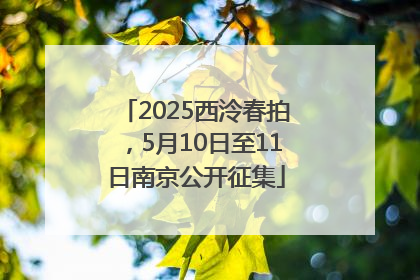 2025西泠春拍，5月10日至11日南京公开征集