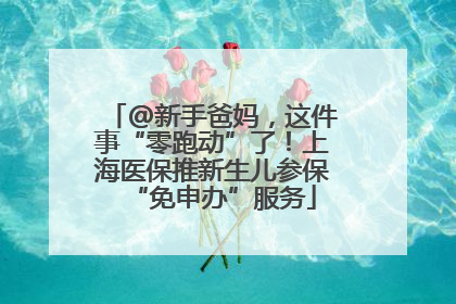 @新手爸妈，这件事“零跑动”了！上海医保推新生儿参保“免申办”服务