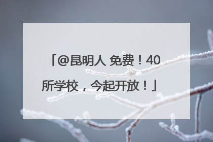 @昆明人 免费！40所学校，今起开放！