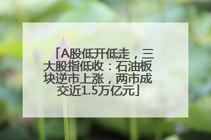 A股低开低走，三大股指低收：石油板块逆市上涨，两市成交近1.5万亿元