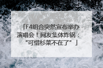 F4组合突然宣布举办演唱会！网友集体炸锅：“可惜杉菜不在了”