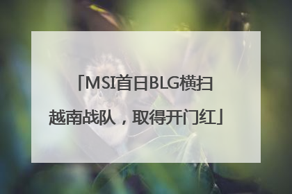 MSI首日BLG横扫越南战队，取得开门红